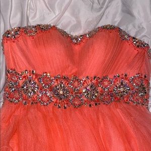 Coral cocktail dress